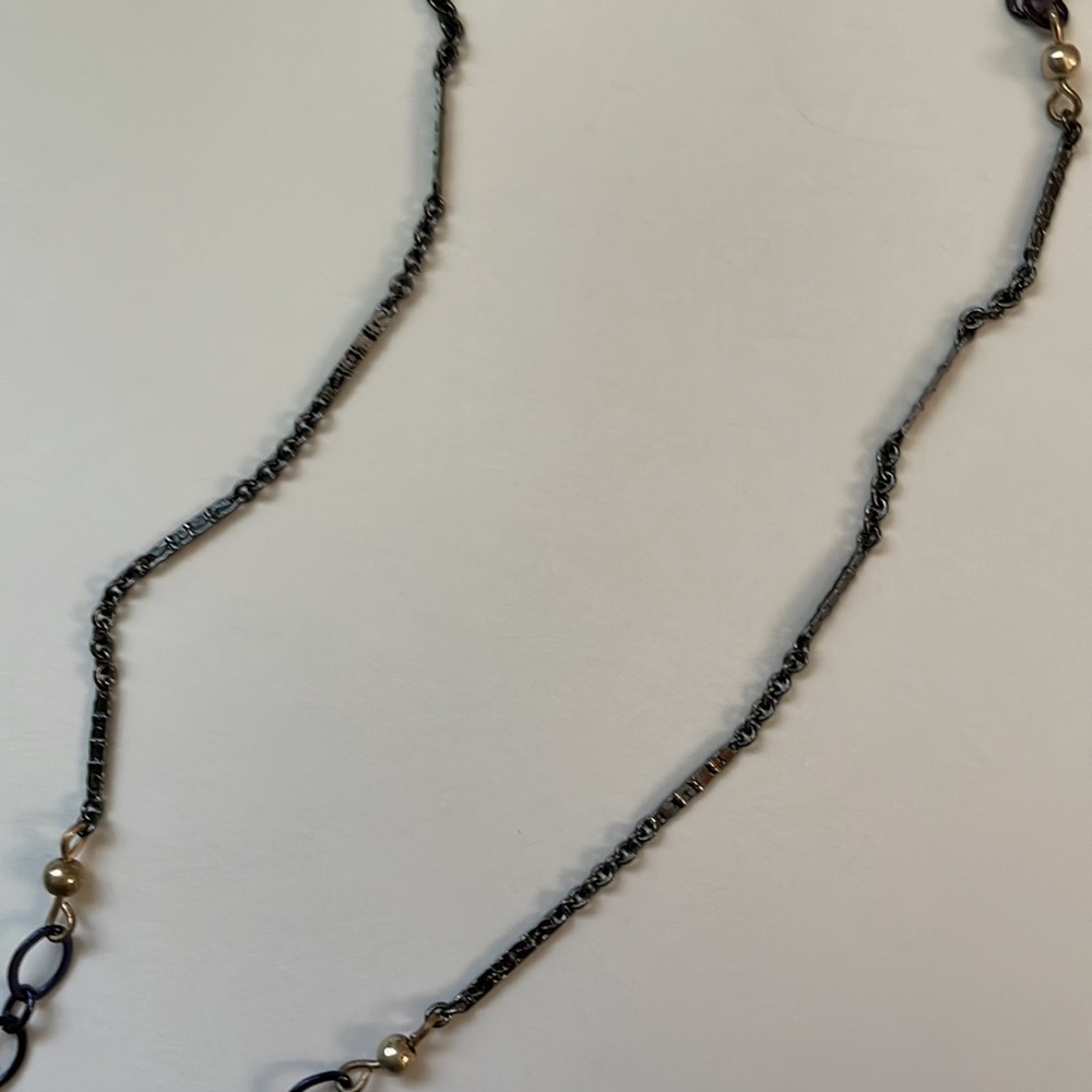 Lia Sophia mixed metal long necklace with pearl beads - Picture 3 of 3